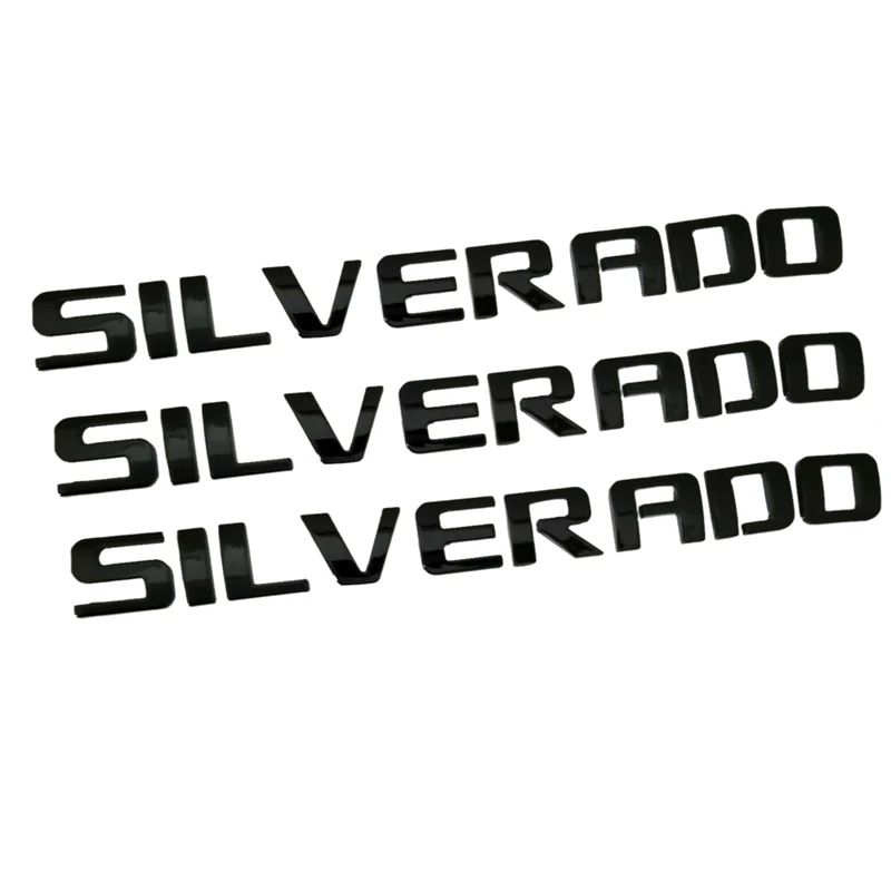 3 шт. черный SILVERADO задняя дверь значок для Chevy табличка Liftgate буквы эмблема