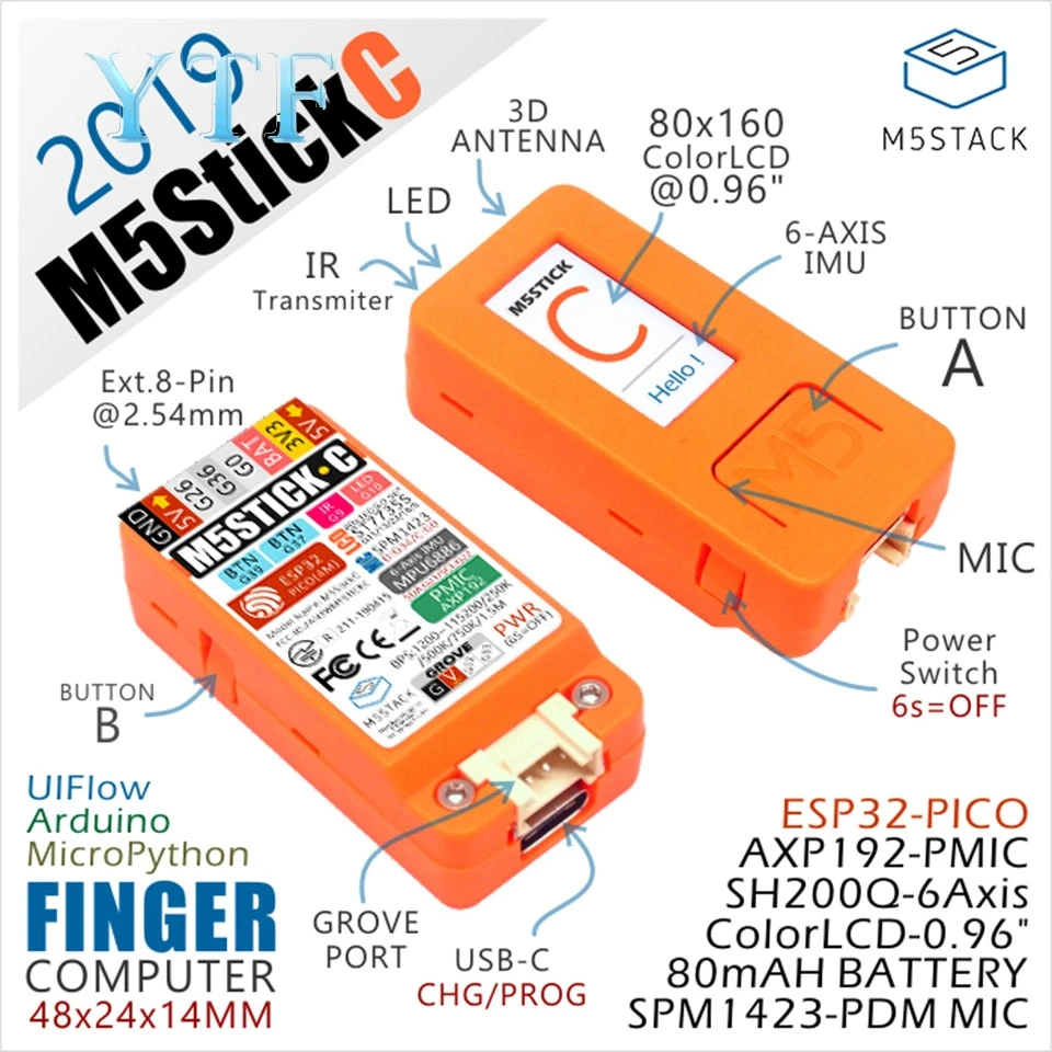 Новые вещи M5STICKC IoT Arduino платы ESP32 стержень питона