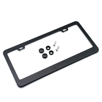 

Accessories License Plate Frame 2 Holes With Screws Aluminum Alloy Practical US Vehicles Cover Rustproof Durable Universal Matte
