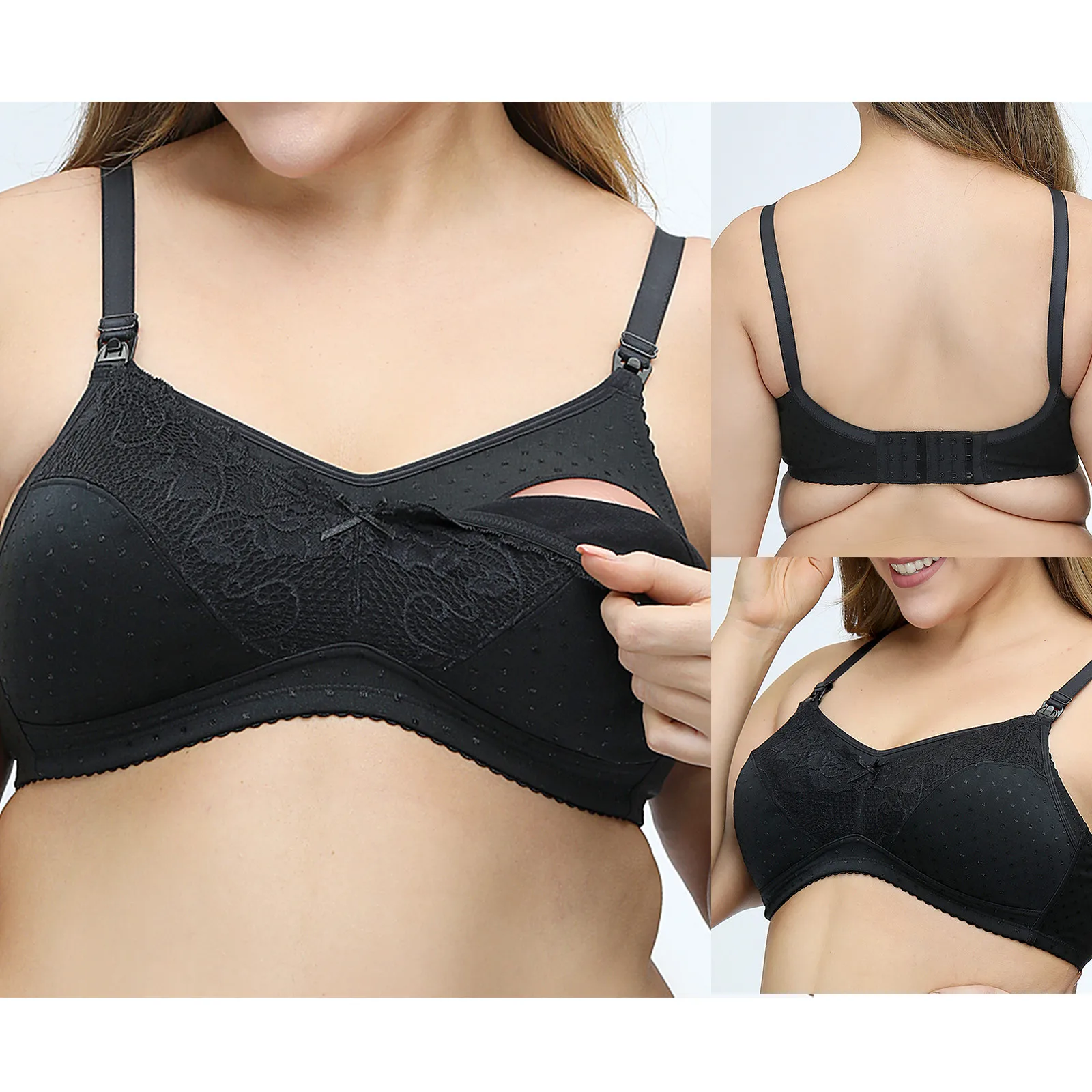 Wireless Front Open Nursing Bra Soft Lace Breathable Seamless Maternity  Breastfeeding Bras Maternal Support For Pregnant Women