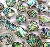 Wholesale Bulk lots 30pcs Huge Shapes Mix Silver-Plated Colorful Shell Ring Exaggerative Big Stone Rings Fashion Jewelry 1