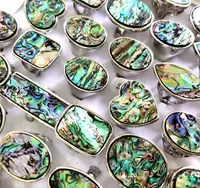 Wholesale Bulk lots 30pcs Huge Shapes Mix Silver-Plated Colorful Shell Ring Exaggerative Big Stone Rings Fashion Jewelry 1