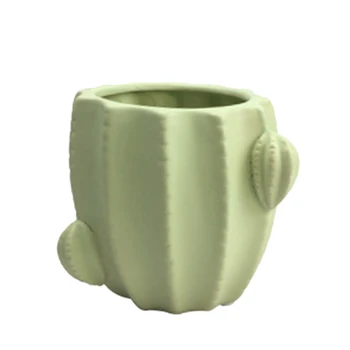 

Drum-Shaped Green Ceramic Flower Pot Decoration Garden Indoor Sowing Machine Cactus Flower Pot Container White Green Ceramic
