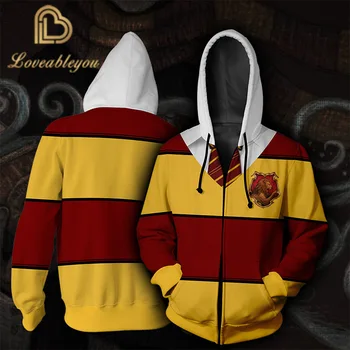 

2020 Fashion Men and Women Gryffindor 3d Men Zipper Hoodie Sweatshirt Cosplay Costume Streetwear Hoodies Sweatshirt