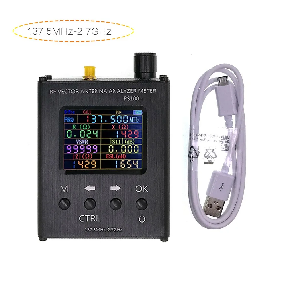 

PS100 UV RF Vector Impedance ANT SWR Antenna Analyzer Meter Tester 140MHz - 2.7GHz N1201SA New Version