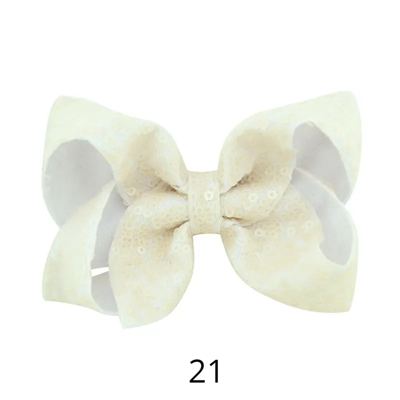 Riclia 20pcs Big Bow Kids Hairpins Sequin Colorful Child Hair Accessories Fashion Princess Hair Clips Boutique Girls Hair Bands - Цвет: 21