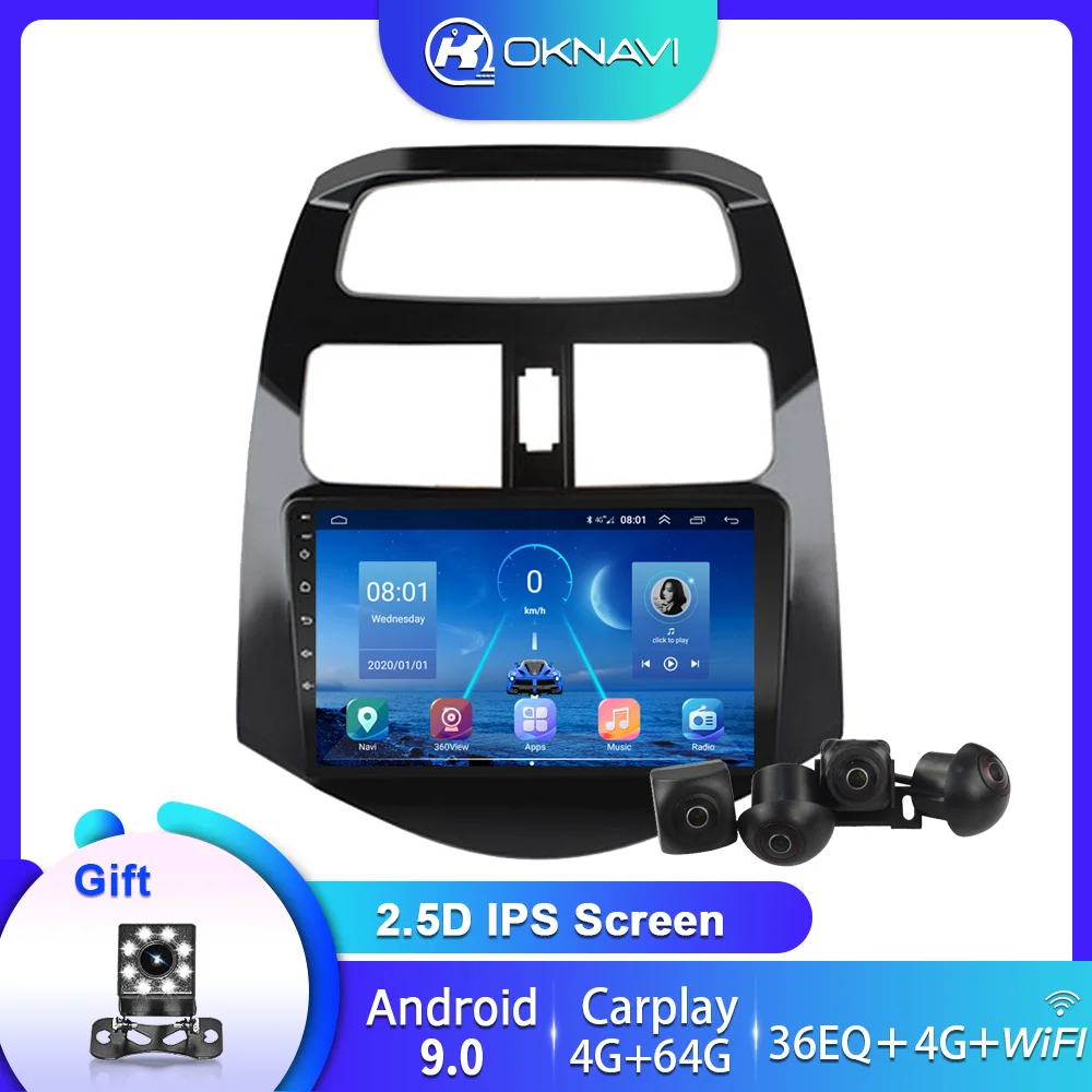 Автомобильное радио для CHEVROLET Spark Beat Matiz Creative 2010 2011 2012 2013 2014 4G NET Carplay Android 9 0 2din GPS