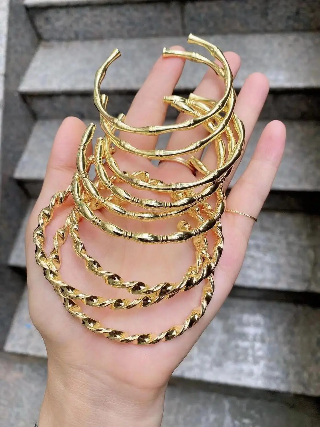 

10Pcs Fashion New design gold plated bracelet,fashion style simple bangles,popular bracelet wholesale
