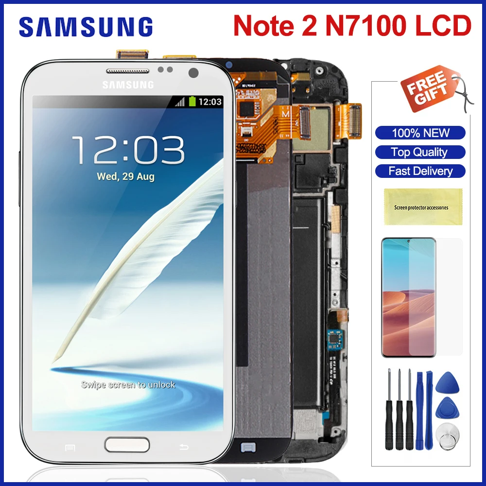 Оригинальный дисплей для Samsung Galaxy Note2 ЖК-дисплей сенсорный экран дигитайзер