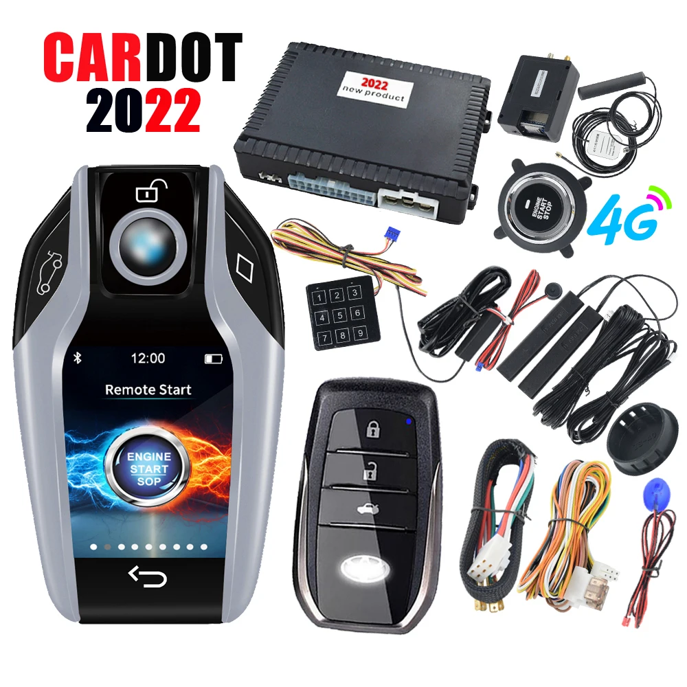 CARDOT LCD Key Remote 4g GPS Tracker Locator Engine Start Smart Pke Keyless Entry Stop Car Alarm Starter | Автомобили и мотоциклы