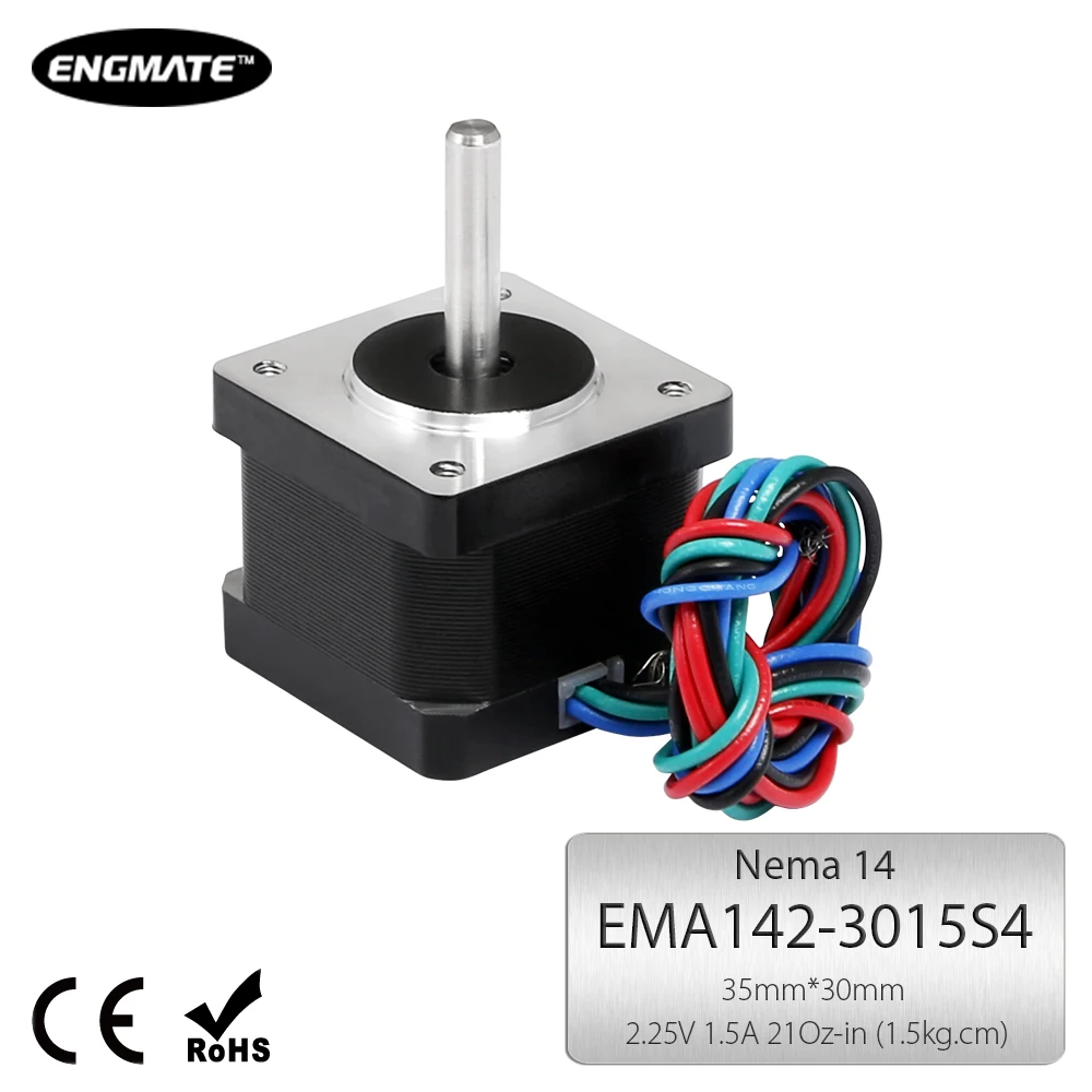ENGMATE EMA142-3015S4 NEMA 14 Шаговый Мотор 1.5kg.cm Биполярный 1.5A для ЧПУ Лазер/плазма Резка |