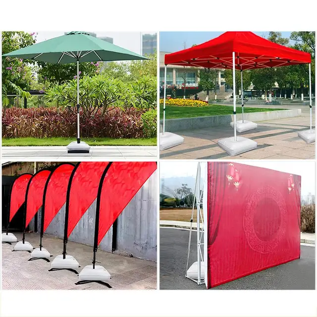 Esernyő Alap Súlytáska Hordozható Pvc Parasol Állvány Tartó Zászló Kültéri Esernyővel Töltött Víz Befecskendező Zacskó - Image 6