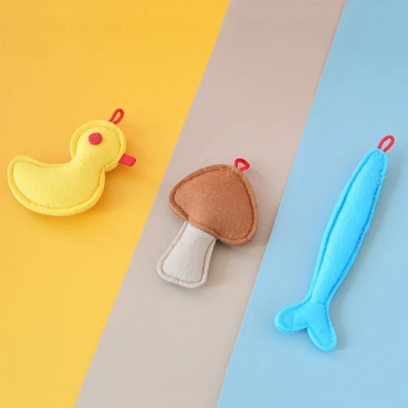 

Pet Cat Felt Toy Cartoon Cute Mushroom Duck Flower Pineapple Style Toy Gnawing Teeth Cleaning Teeth Pet Supplies