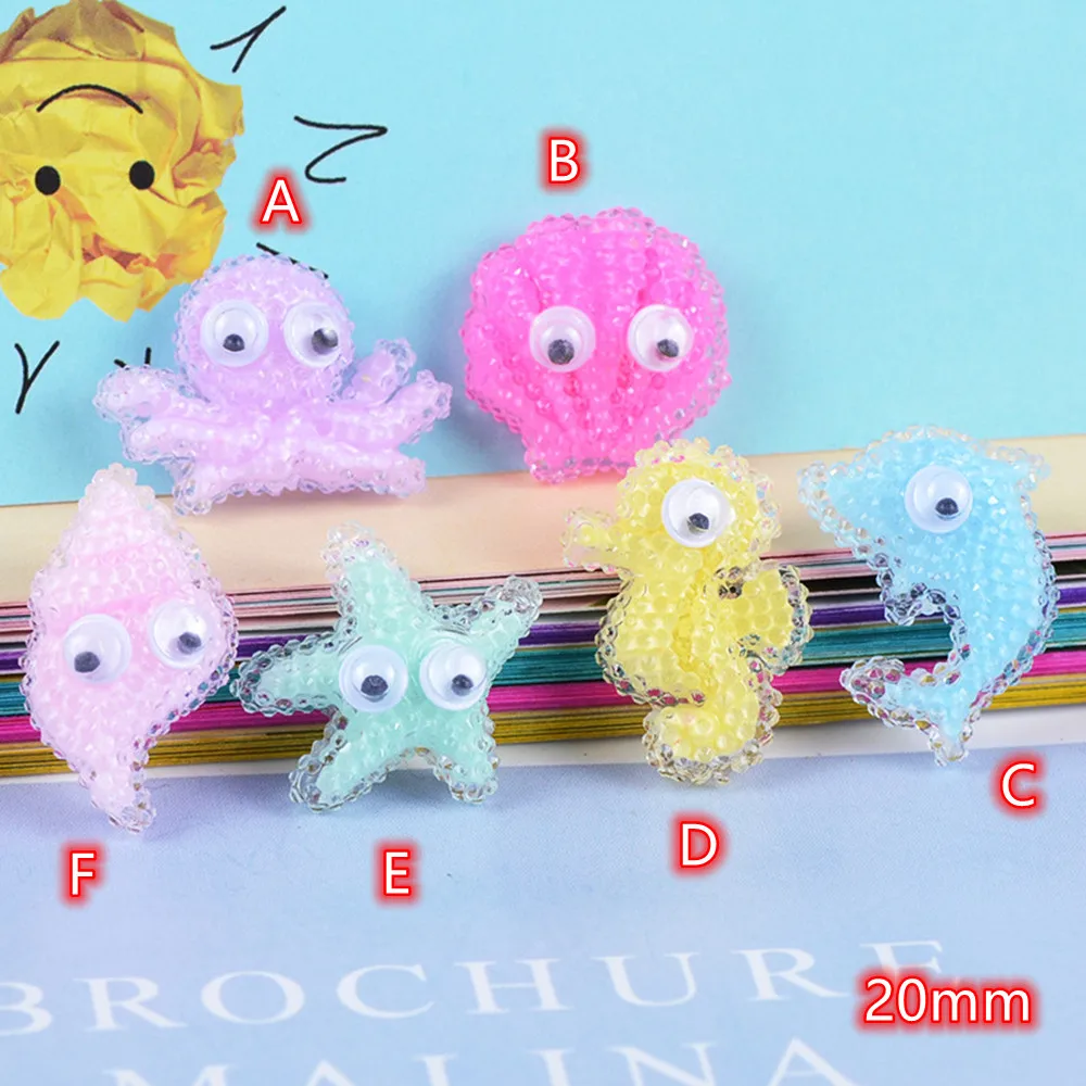

Cute Resin Flat Back Cabochon Stone Scrapbook 20pcs Frosting Sea Shell Fishes DIY Decor Home Crafts Decoration Accessories