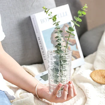 

Ins Small Vase Decoration Living Room Flower Arrangement Glass Vase Nordic SimpleTransparent Vase Dining Table Crystal Vases