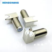 10 шт. F Тип адаптер для монтажа на панель F женский PCB разъем RF коаксиальный F Женский правый угол крепление на печатную плату пайкой