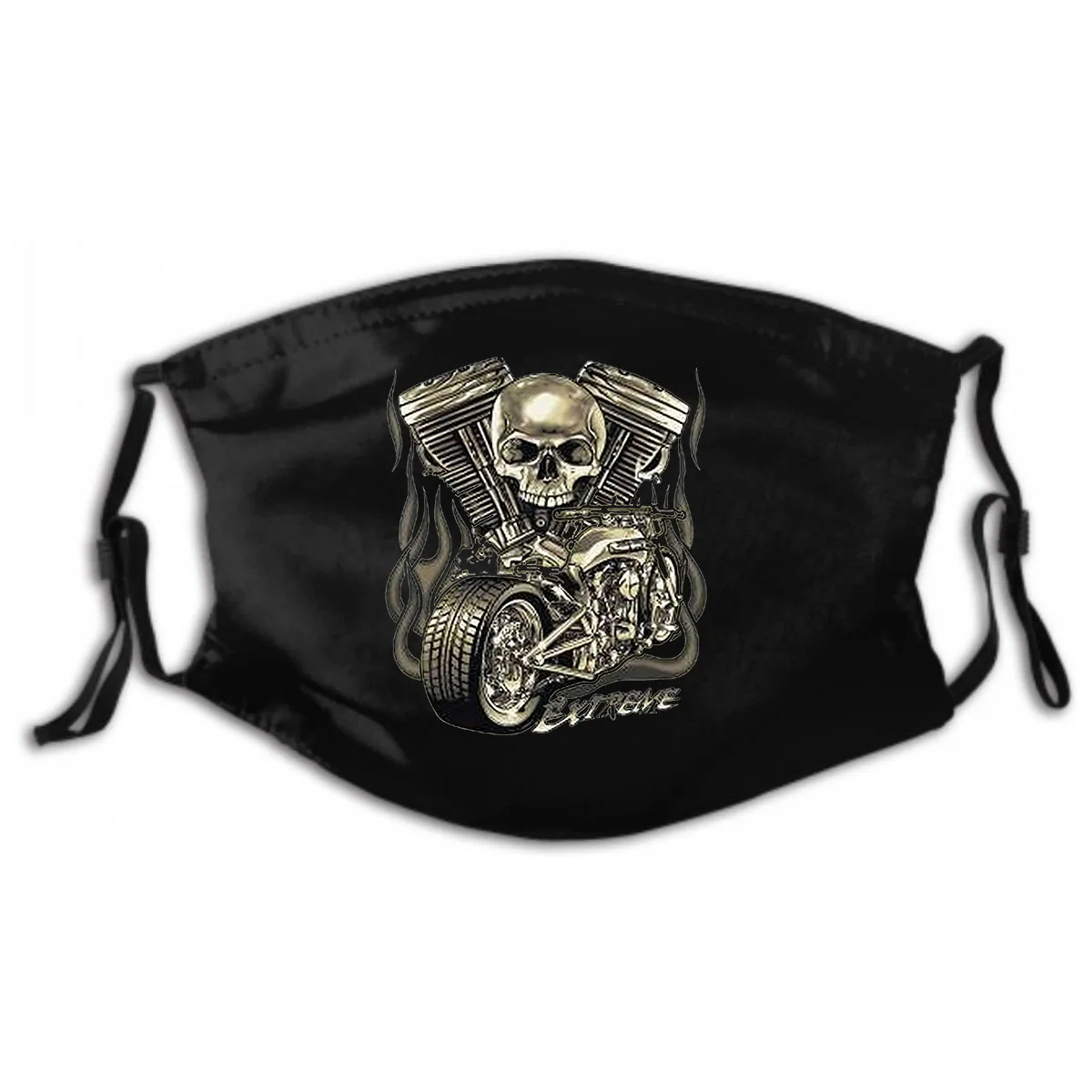 

T Mask In Black - & Oldschooldruck Model Extreme Unisex Men Women T Sh... PM2.5 Filters 5 Layers Hd V Twin Biker Chopper