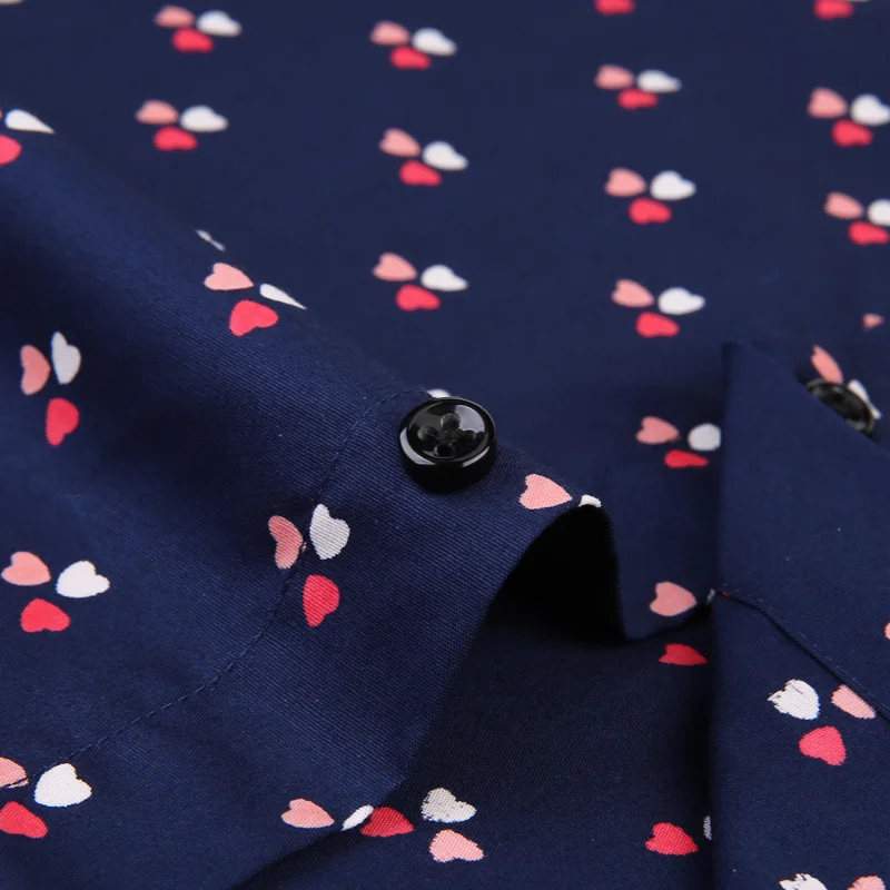 CAIZIYIJIA, новинка, принт с сердцем, длинный рукав, Camisa Masculina, модная мужская рубашка, Повседневная, на пуговицах, брендовая одежда размера плюс