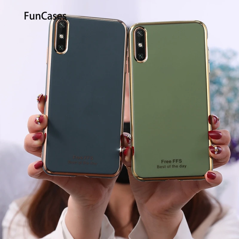 Хит чехлы для мобильных телефонов чехол Huawei Enjoy 10E металлический estojo мягкий