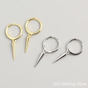 

Golden Sliver Drop Earrings for Women Dangle Earring Female Korean Jewelry Rivet cone earri