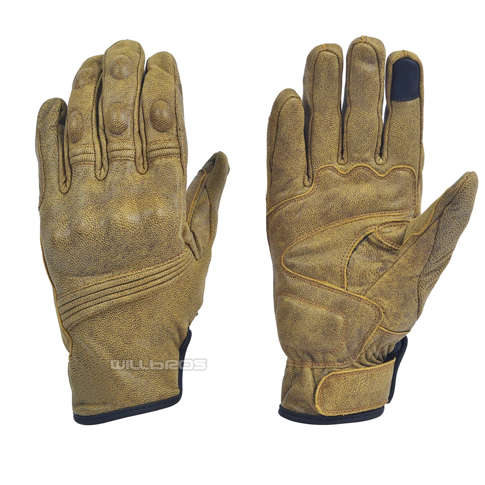 

Motocross MTB Bike Off-road Genuine Leather Glove Motorbike Street Moto Rider Gloves
