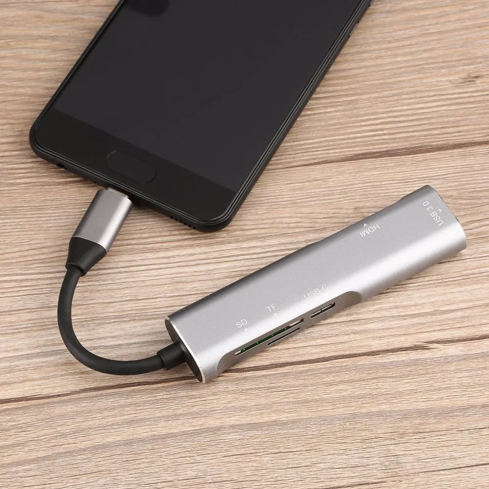 USB 3,1 type C 5 в 1 многофункциональная док-станция расширения 4K HDMI USB3.1 интерфейс с безопасной цифровой картой памяти/TF кард-ридер