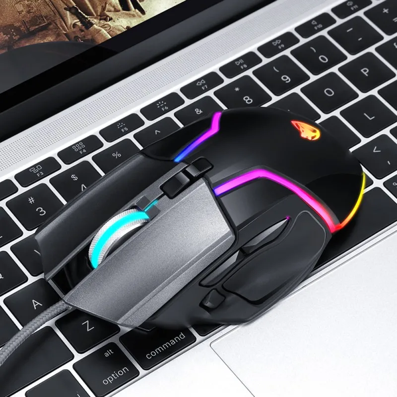 USB Проводная игровая клавиатура Мышь цветная(RGB), 7 цветов, “дышащими” световыми индикаторами дизайн Профессиональный макропрограммирование эргономичный PC компьютерная мышь