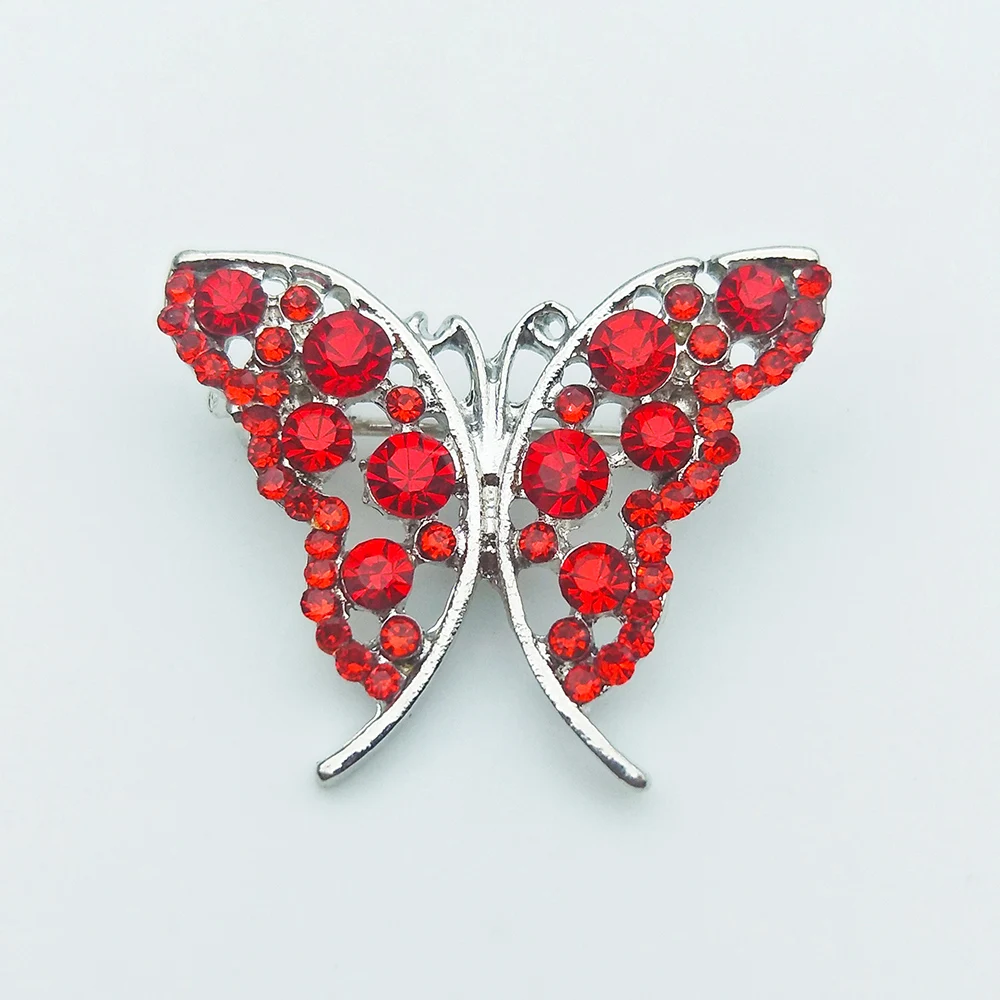 Fancy Quality Crystal Rhinestone Butterfly Brooch for Women Elegant Trendy Lady Pin Scarf Wedding Christmas Business Gift | Украшения и