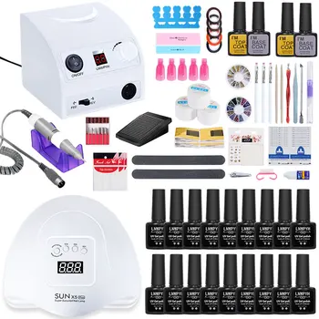 

Manicure Kit 54W Nail lamp Dryer Gel select 18/12/10color Nail Polish Set & 35000RPM Electric Nail Drill Nail Art Tools nail set