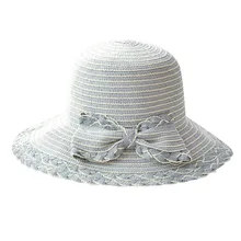 Весенние модные пляжные шляпы для женщин с широкими полями, складная Солнцезащитная шляпа с бантом, соломенные спортивные летние кепки, Прямая поставка# Zer
