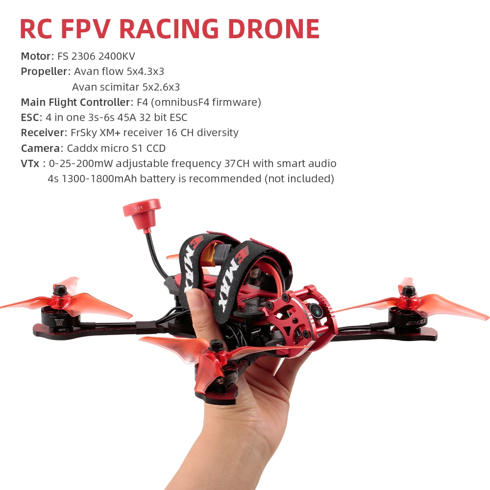 EMAX Базз Фристайл 5,8G 245 мм FPV RC гоночный Дрон Квадрокоптер бесщеточный 2306 2400KV мотор с FrSky XM приемник BNF