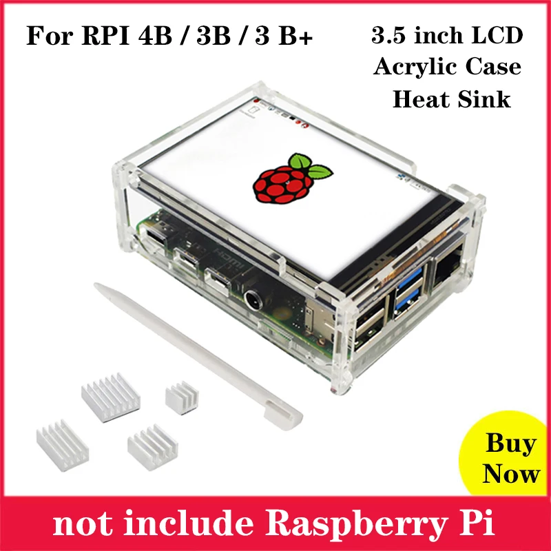 Raspberry Pi 3 дисплей 5 дюйма TFT сенсорный экран 480*320 ЖК с акриловым радиатором для