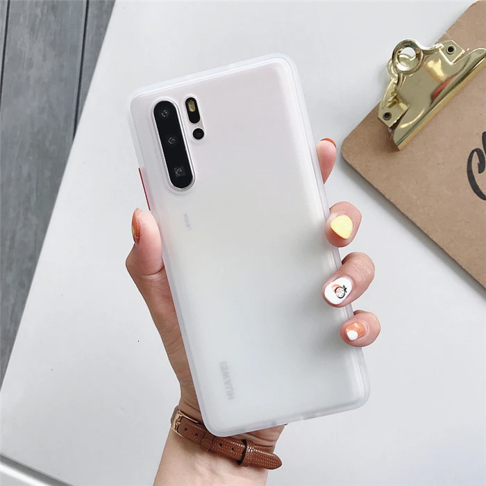 Роскошный контрастный кнопочный мобильный чехол для телефона для Hauwei mate 10 20 30 Lite P20 P30 Pro простой матовый чехол для Hauwei P SmartZ - Цвет: White
