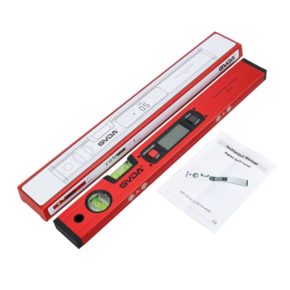 GVDA Digital Spirit Level Protractor Inclinometer Horizontal Scale Ruler 360 Degree with/without Magnets Electronic Angle Finder 6