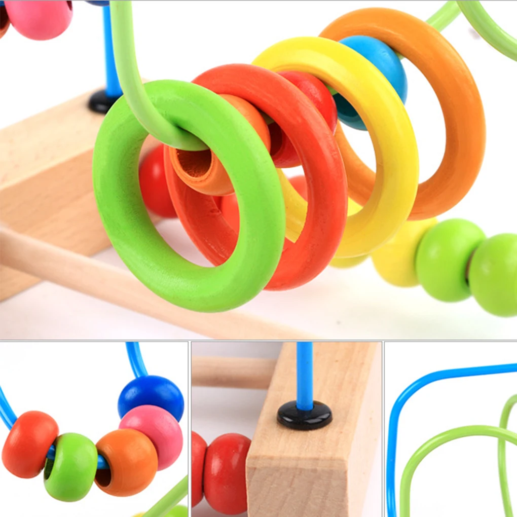 Детская математическая игрушка счетные круги из бисера Abacus проволока лабиринт американские горки деревянная Монтессори обучающая игрушка для малышей