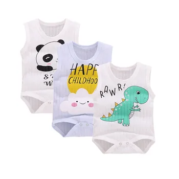 

Cartoon Baby Boy Girl Clothes Cotton Sleeveless Bodysuit for Newborn Casual Baby Boy Summer Clothes Thin Infant Baby Bodysuit