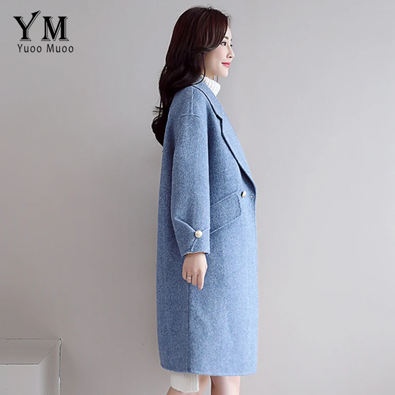 YuooMuoo Good Quality Comfy Europe Style Autumn Winter Women Coat Fashion Buttons Jacket Female Long Sleeve Wool Blend Jacket