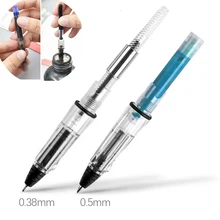 Stylo à Gel Transparent 0.38/0.5mm, 2 pièces/lot, stylo de calligraphie à absorption d'encre, Sac d'encre remplaçable, nouveauté