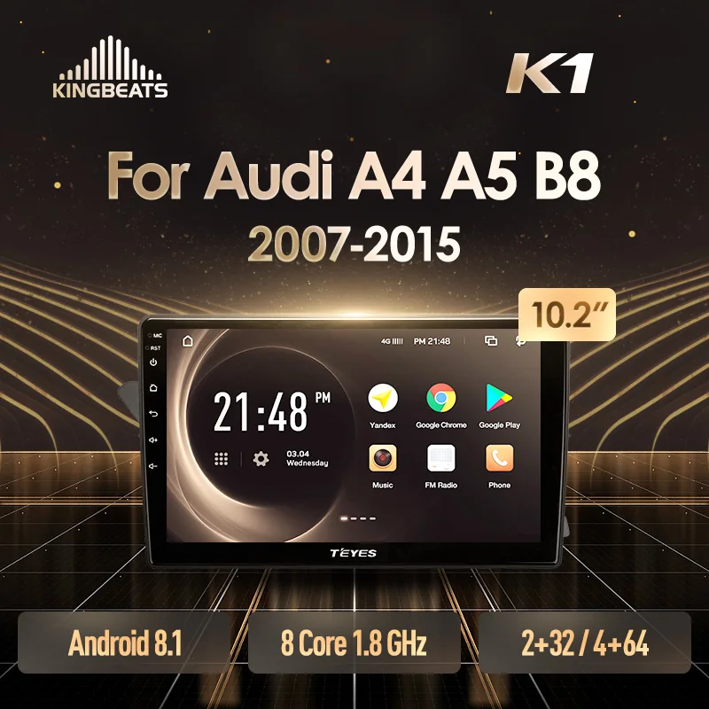 KingBeats штатное головное устройство For Audi A4 A5 B8 2007 2015 GPS Android 8.1 автомагнитола на