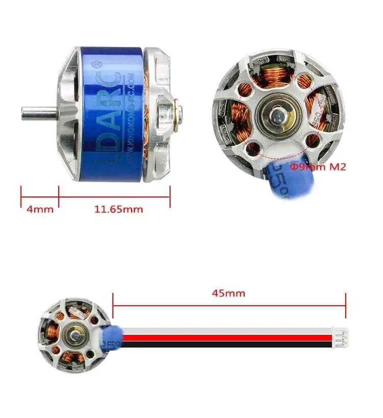 Запчасти HobbyLane LDARC ET85D XT1105 1105 4250KV 3 4S бесщеточный двигатель для радиоуправляемого