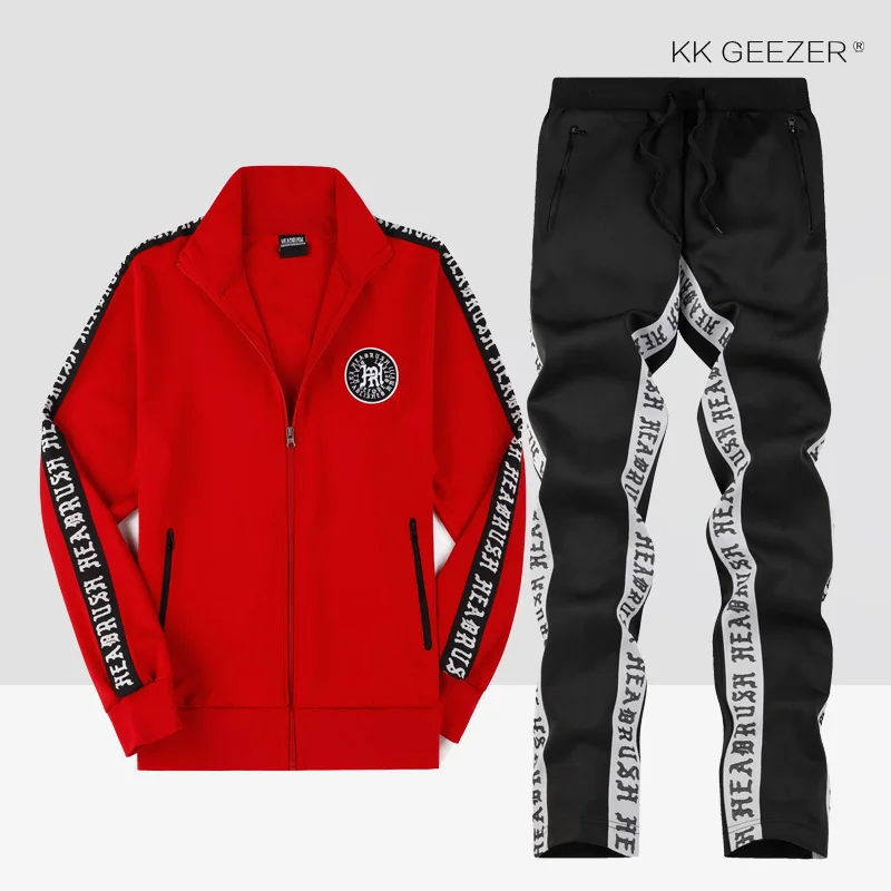 60% OFF Men Jacket Sets Sweatshirts Big Size Black Sweaters Coat Men  Leisure Sweatpants Slim Fit Retro Men Sweatpants  (jackets+Pants)