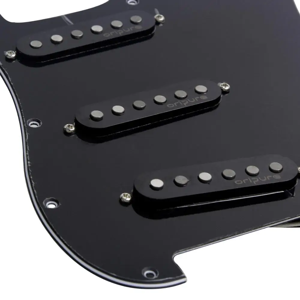 OriPure Prewired Pickup Alnico 5 однокатушечные звукосниматели загружены Pickguard Strat SSS черный на запчасти для электрической гитары