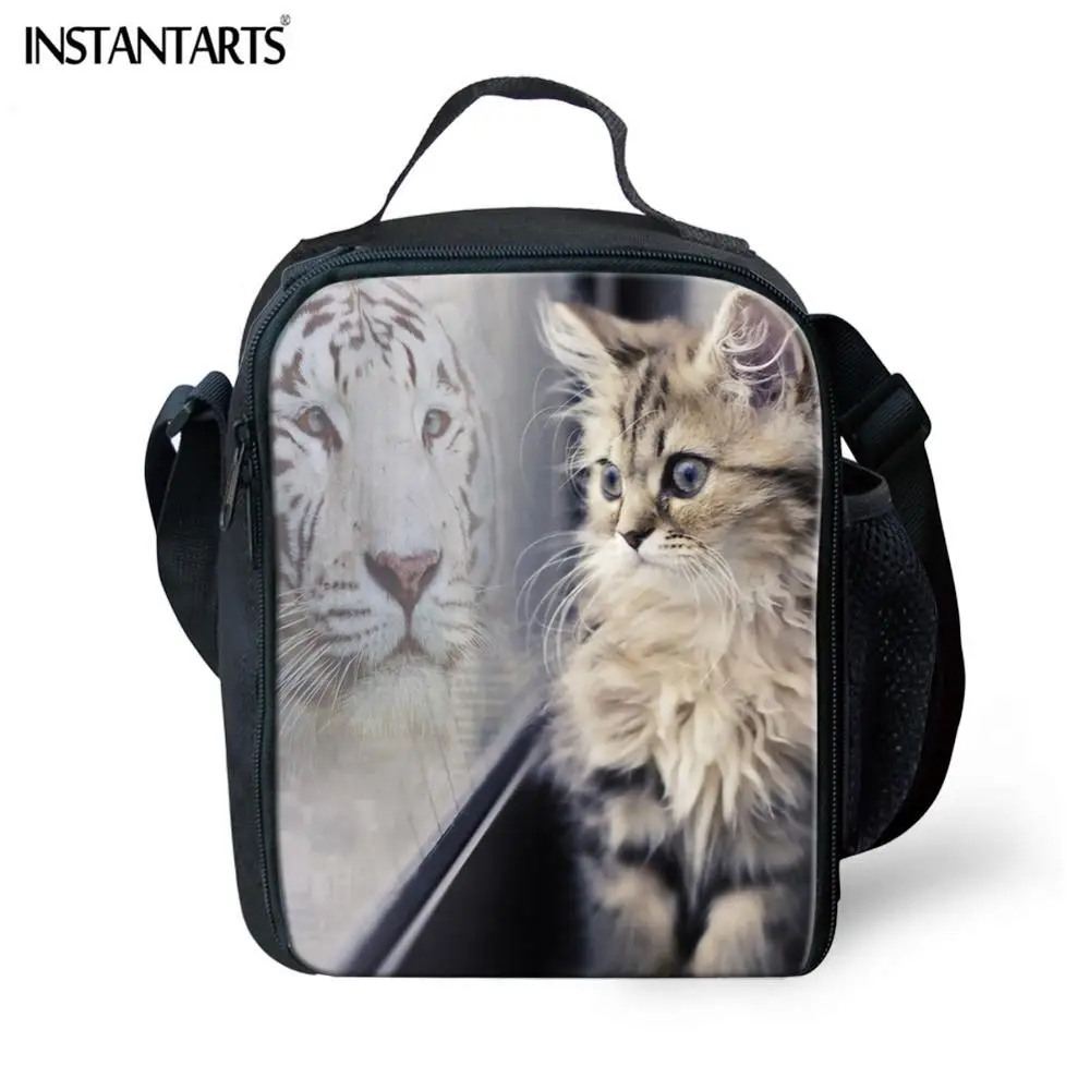 INSTANTARTS Забавный 3D Кот отражение Тигр принт мальчики девочки школьные сумки ученики начальной школы рюкзак повседневная детская школьная сумка - Цвет: HK857G
