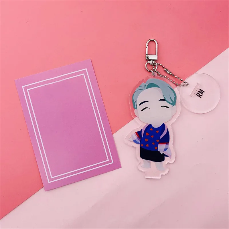 KPOP Bangtan мальчики аниме фигурка на акриловой подставке доска Брелок карта душа PERSONA Love Yourself JUNG KOOK JIMIN FH102