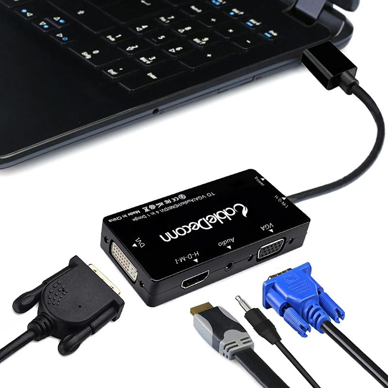 Compatível para H-d-m-i Áudio e Vídeo Conversor para Ps3 Hdmi-divisor Cabo Multiport Adaptador 4in1 Hdtv Monitor Portátil Vga Dvi - Image 4