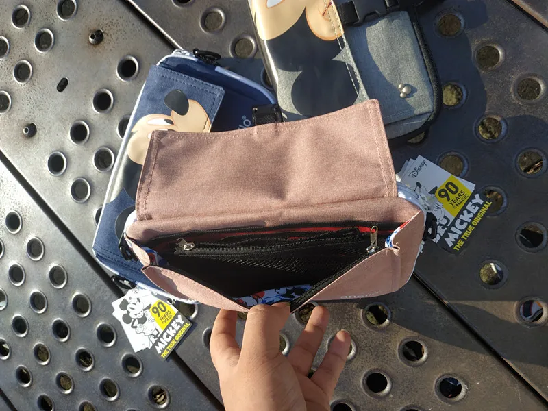 Disney new Mickey Oxford cloth printing portable multi-function diagonal female wallet single shoulder small square bag