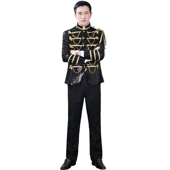 

Sequined Military Uniforms Adding Sequins To Military Uniforms Makes The Suit More Distinctive Gold Chain Decoration