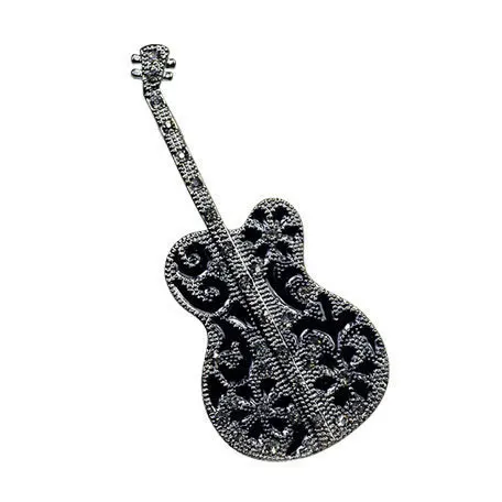 Корейская черная металлическая гитара, трендовая Мужская брошь, индивидуальная булавка на лацкане, значок для костюма, аксессуары для британской одежды, подарки для мужчин