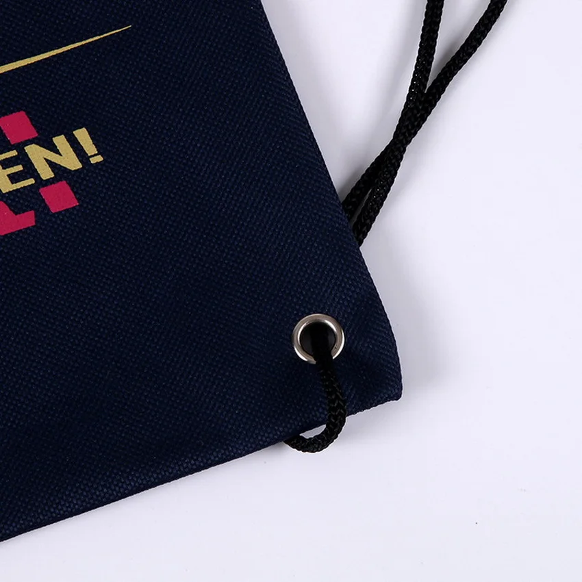 Hot Sell Plain Drawstring Bag with Customized Logo Printing MOQ 100pcs