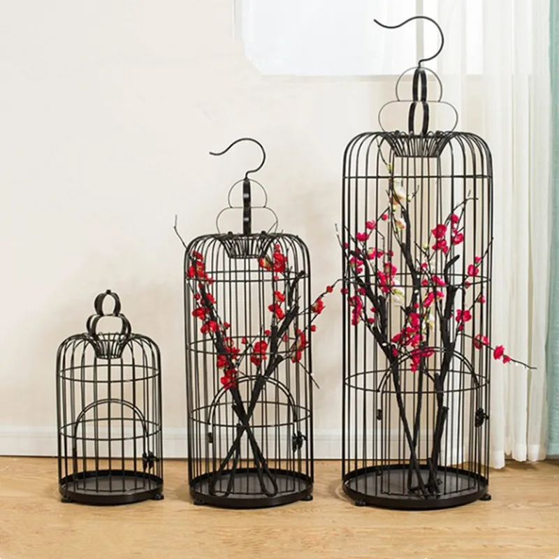 1PCS retro decorative iron bird cage flower bird cage window decoration wedding props decorations